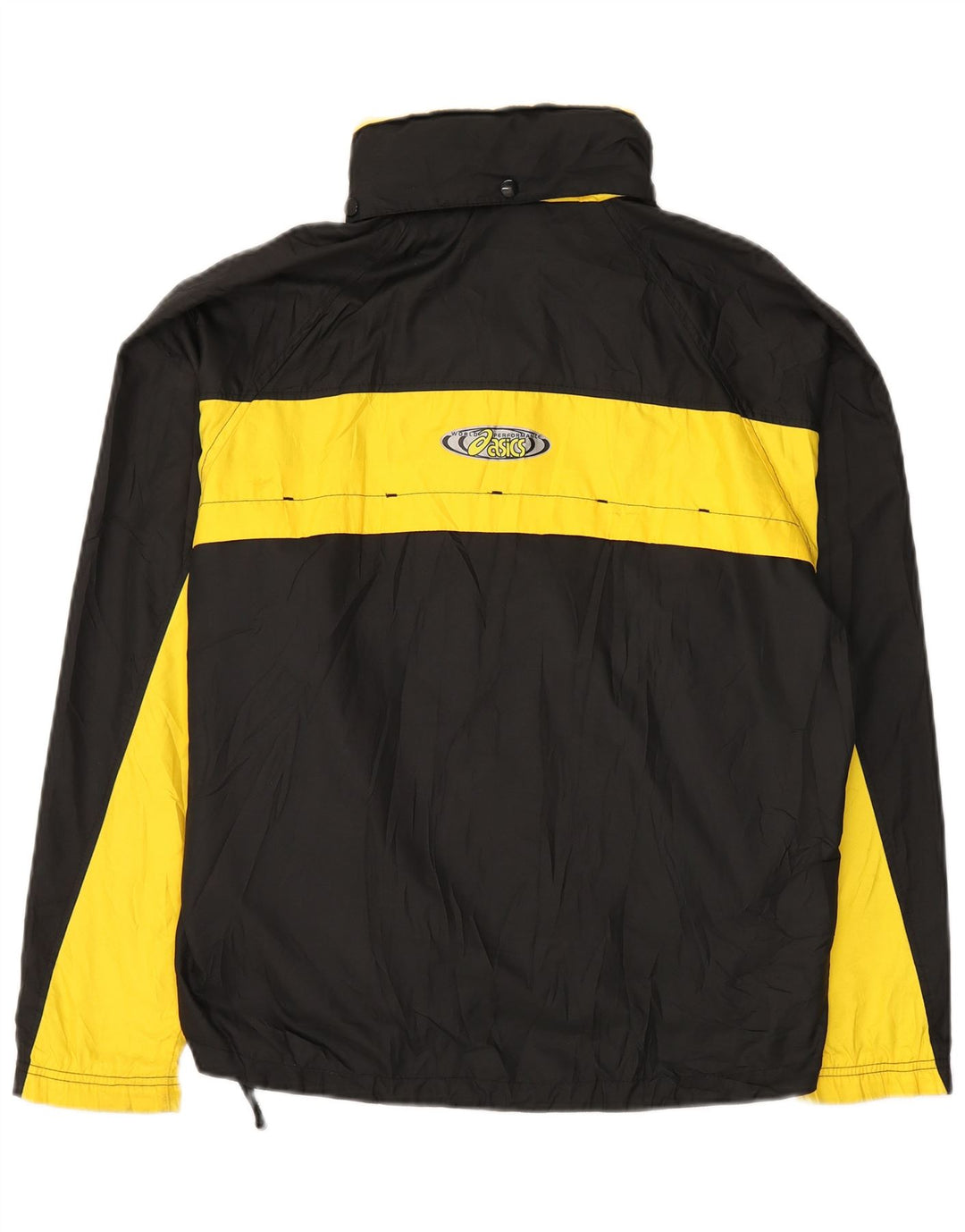 Мужская дождевик с капюшоном ASICS UK 40, большая черная цветная блокировка