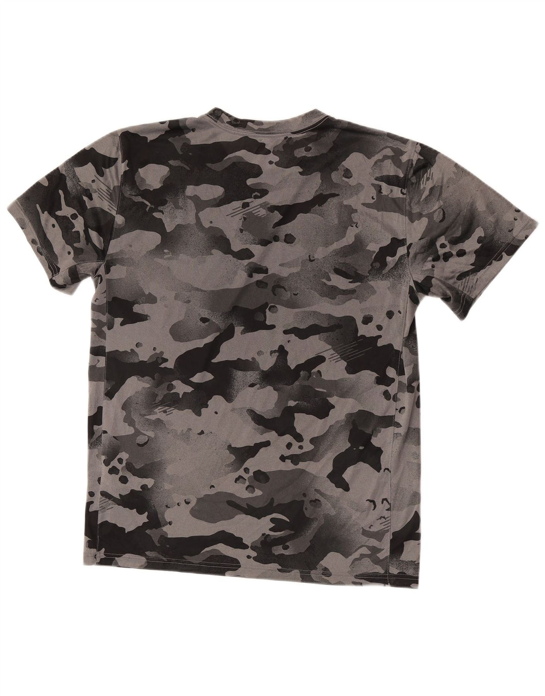 Мужская футболка Nike Dri Fit из полиэстера среднего серого цвета с камуфляжным принтом