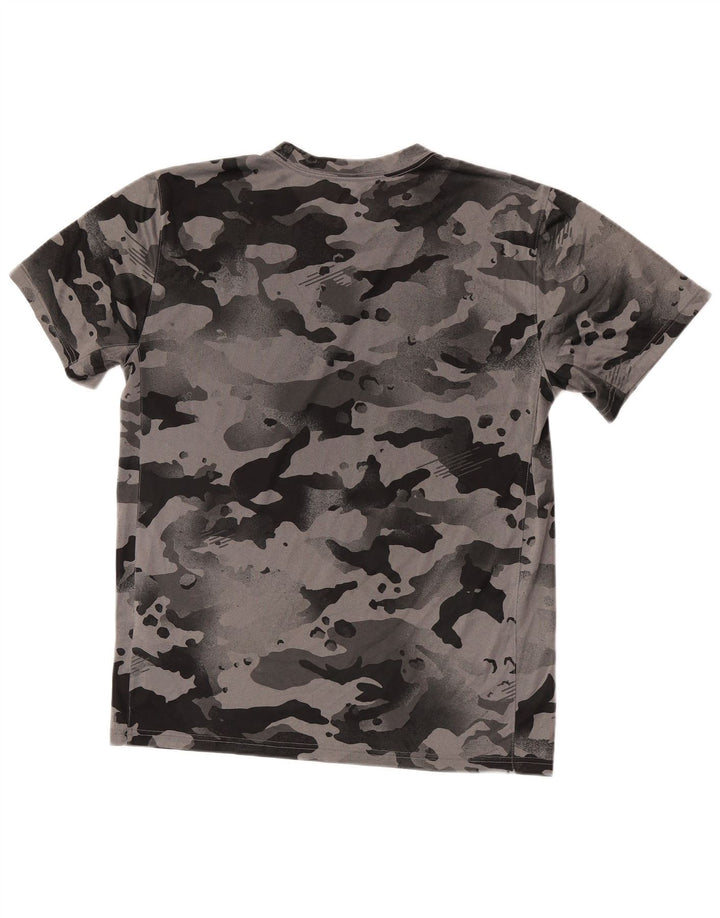 Мужская футболка Nike Dri Fit из полиэстера среднего серого цвета с камуфляжным принтом