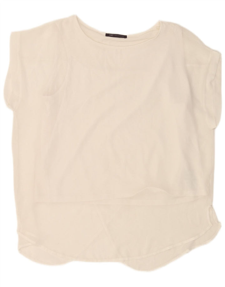 Женская блузка Marks & Spencer, топ UK 18 XL, белый полиэстер