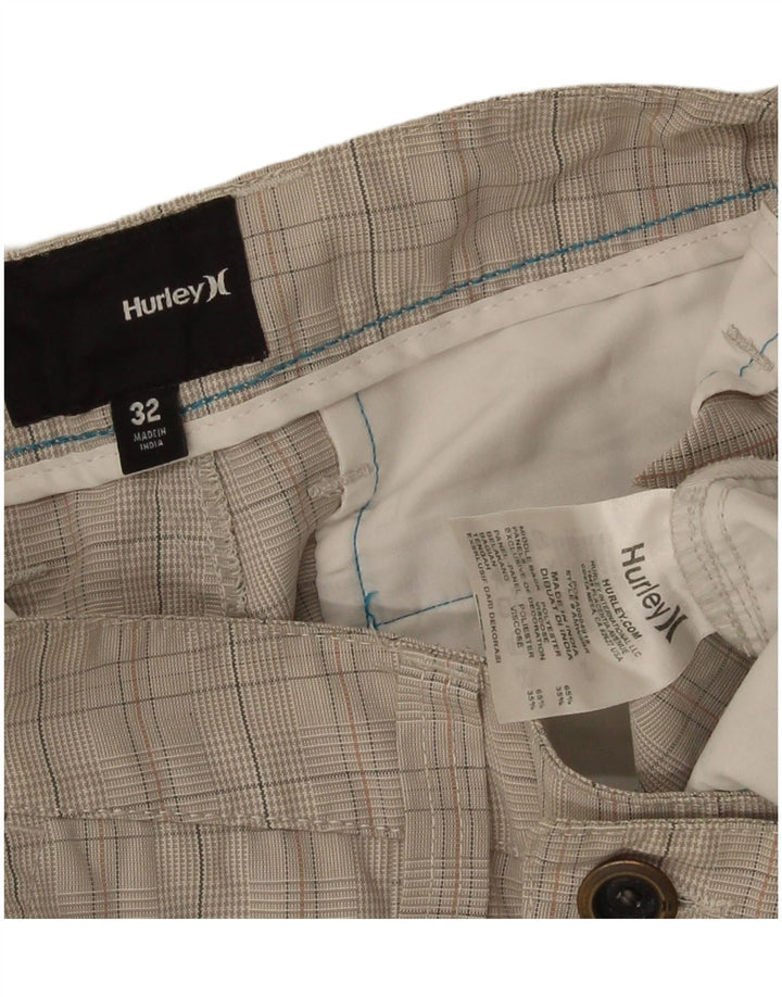 Мужские шорты карго Hurley W32, средний серый полиэстер в клетку