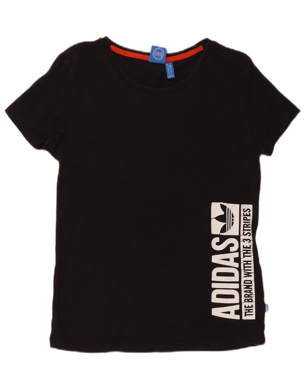 Женская футболка с рисунком Adidas Top UK 10, маленькая, черный хлопок
