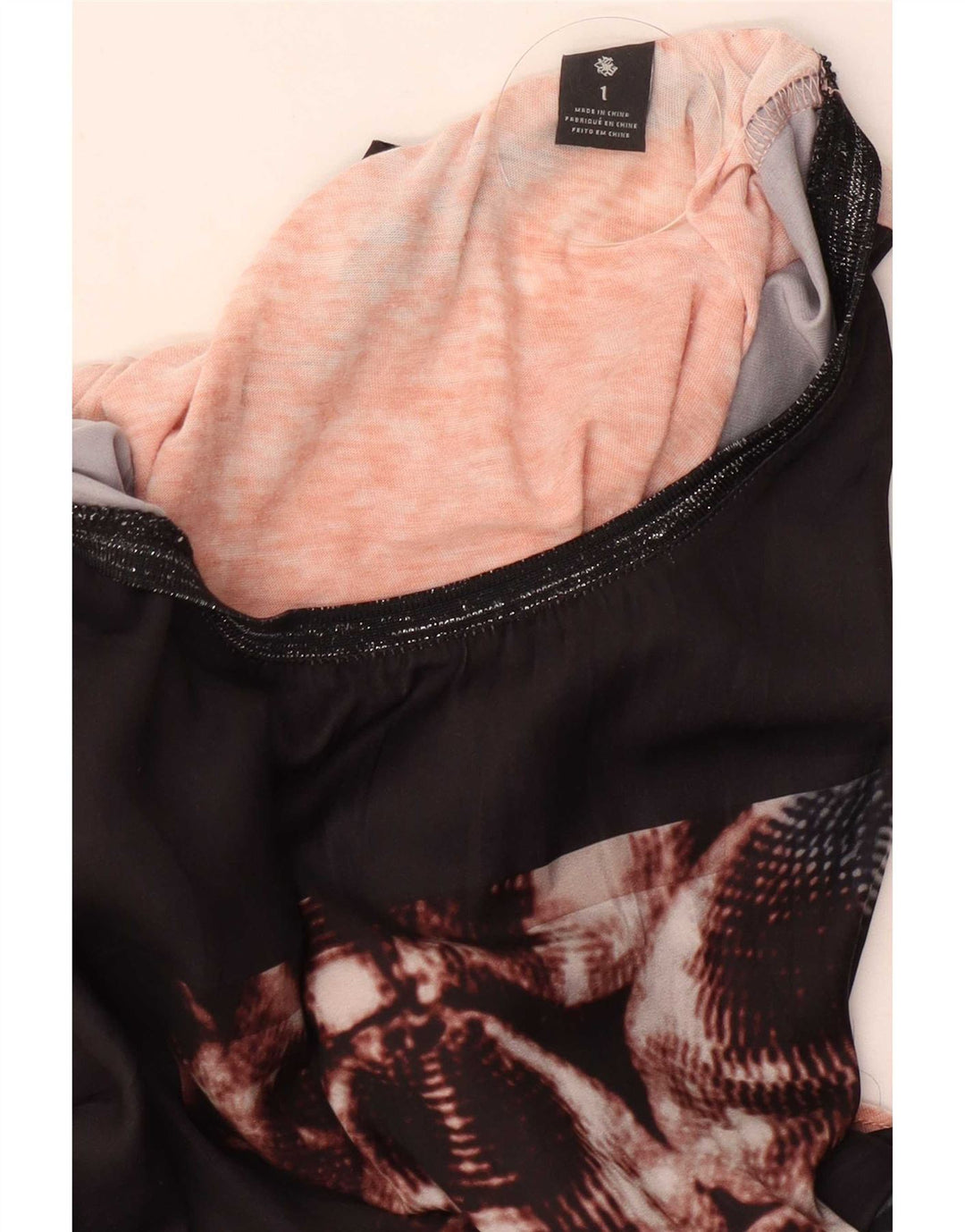 Женский топ с рисунком Scotch & Soda, рукав 3/4, размер 1, маленький, черный, цветной блок