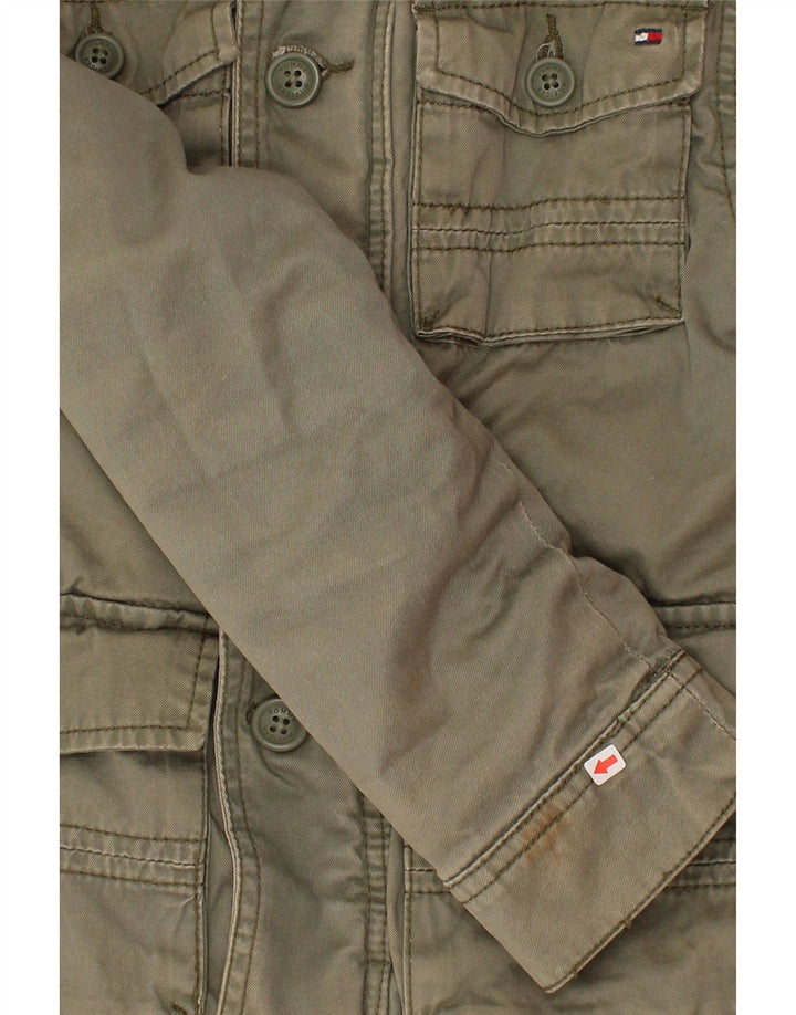Tommy Hilfiger Куртка в стиле милитари для мальчиков 6-7 лет, маленький размер, цвет хаки, хлопок
