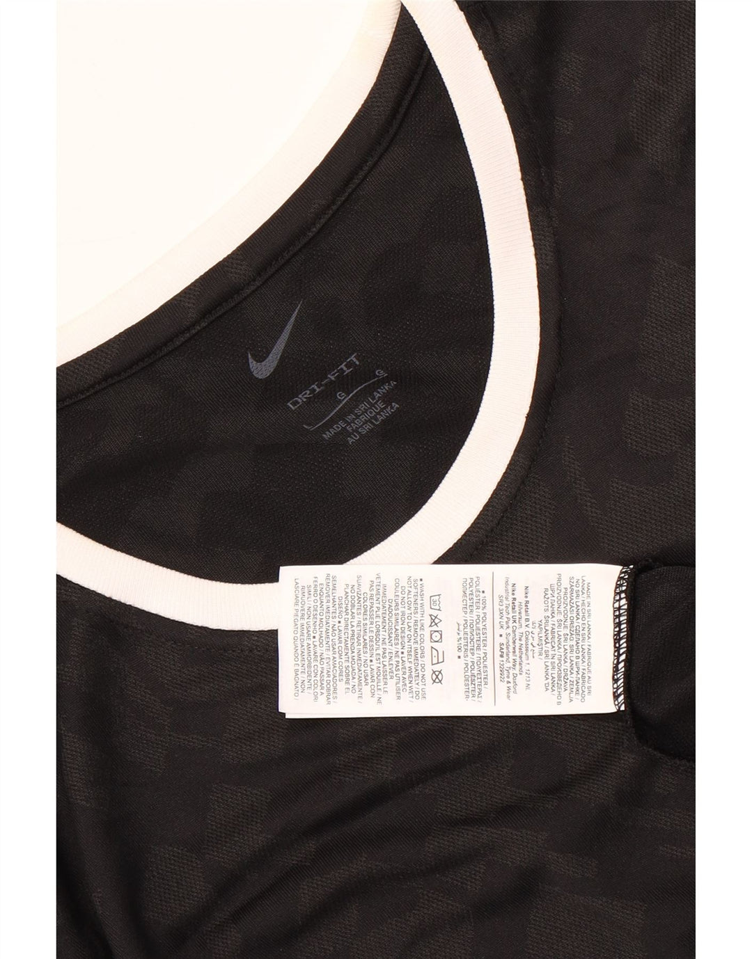 Мужская футболка Nike Dri Fit, большой черный камуфляжный полиэстер