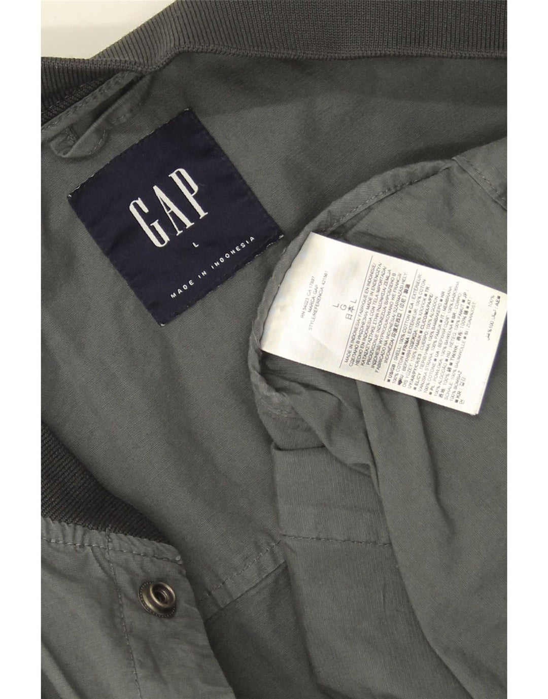 Мужская куртка-бомбер Gap UK 40, большая серая, хлопок