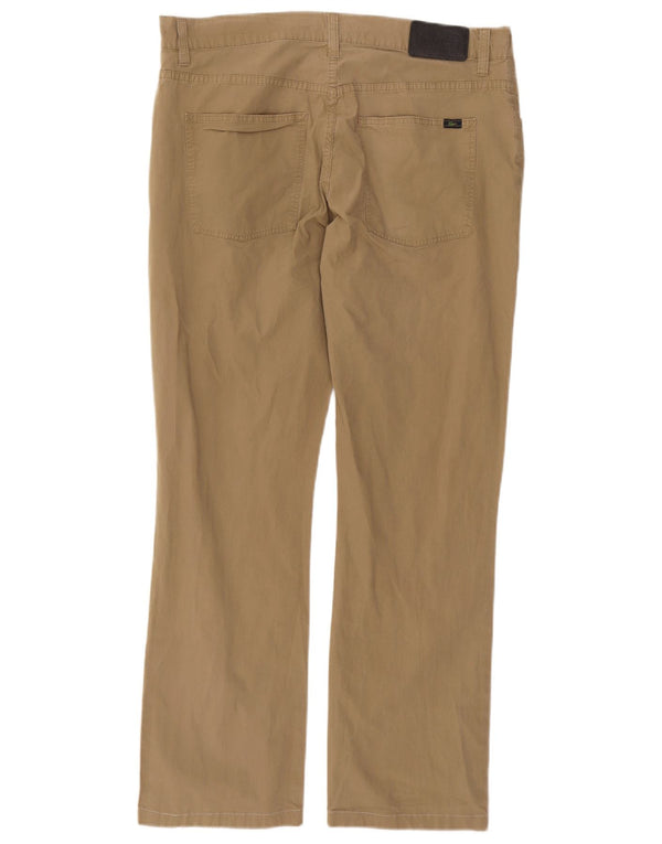 Мужские прямые повседневные брюки Lacoste W36 L30, бежевый хлопок