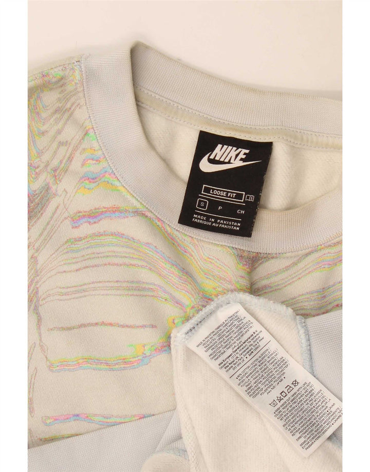 Женский джемпер Nike с абстрактным узором, Великобритания, 10, маленький, белый