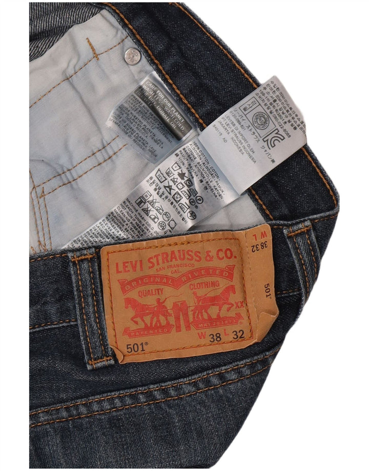 Мужские прямые джинсы Levi's 501 W38 L32 синие, хлопок