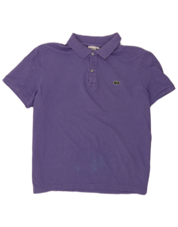 Мужская рубашка-поло приталенного кроя Lacoste, размер 6 XL, фиолетовый хлопок