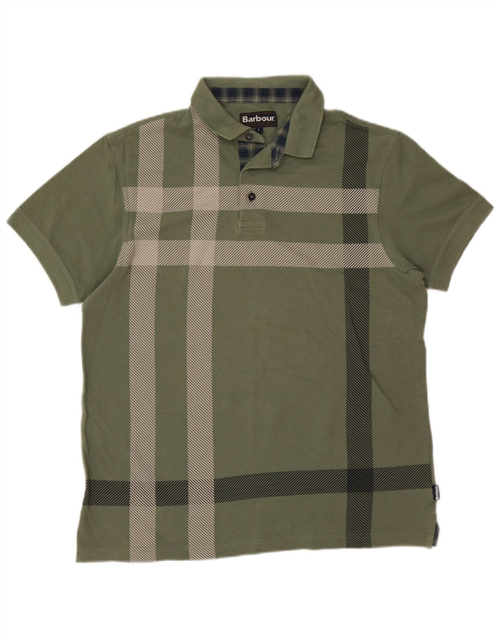 Мужская рубашка-поло Barbour, большая зеленая клетка
