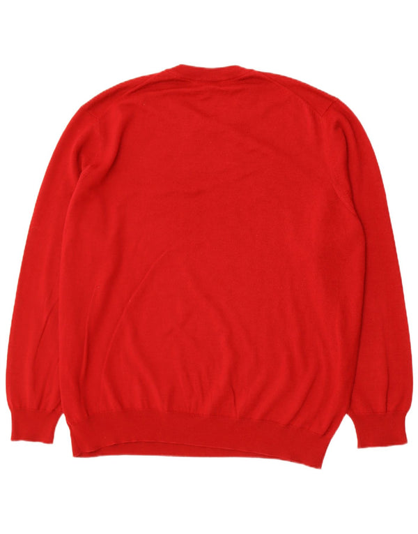 Мужской свитер Lacoste Classic Fit с круглым вырезом, размер 8, 3XL, красная шерсть