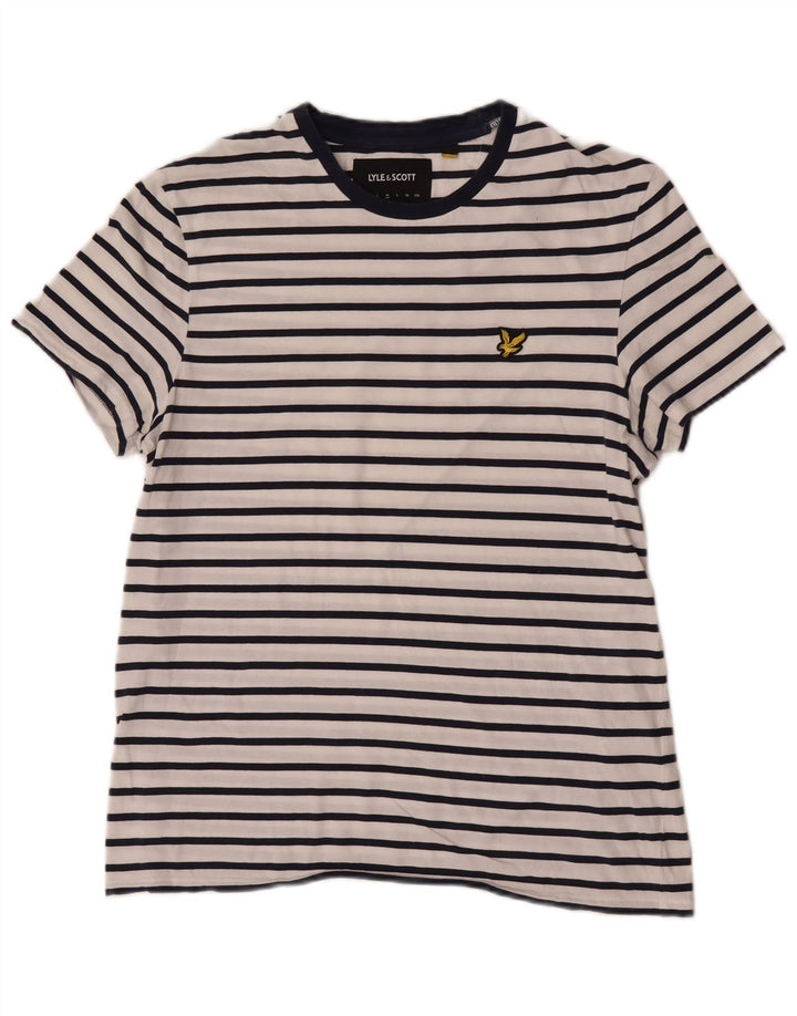 Мужская футболка Lyle & Scott из хлопка среднего размера в белую полоску