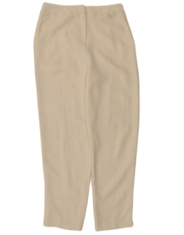 Topshop Женские брюки чинос с высокой талией UK 12 Medium W30 L30 Off White