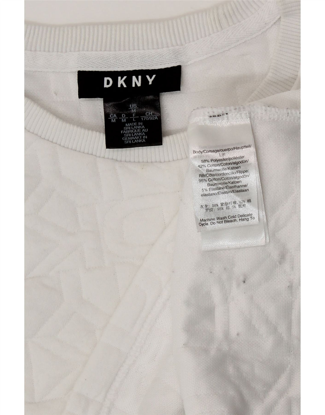Женский укороченный свитшот с графическим рисунком Dkny UK 14, средний белый полиэстер