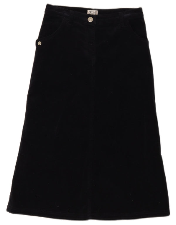 Вельветовая юбка Armani Junior для девочек 9–10 лет W22, темно-синий, хлопок