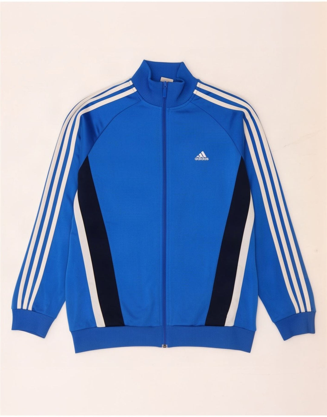 Спортивный костюм Adidas для мальчиков, верхняя куртка 15–16 лет, синяя, полиэстер с цветными блоками