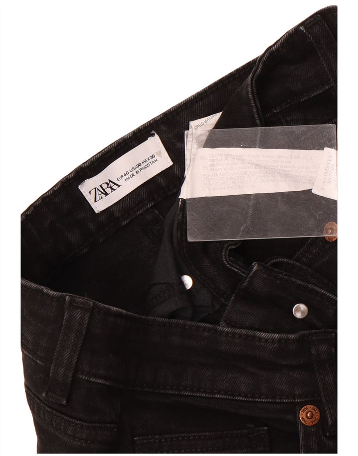 Женские прямые джинсы Zara EU 40 Medium W30 L26, черный хлопок