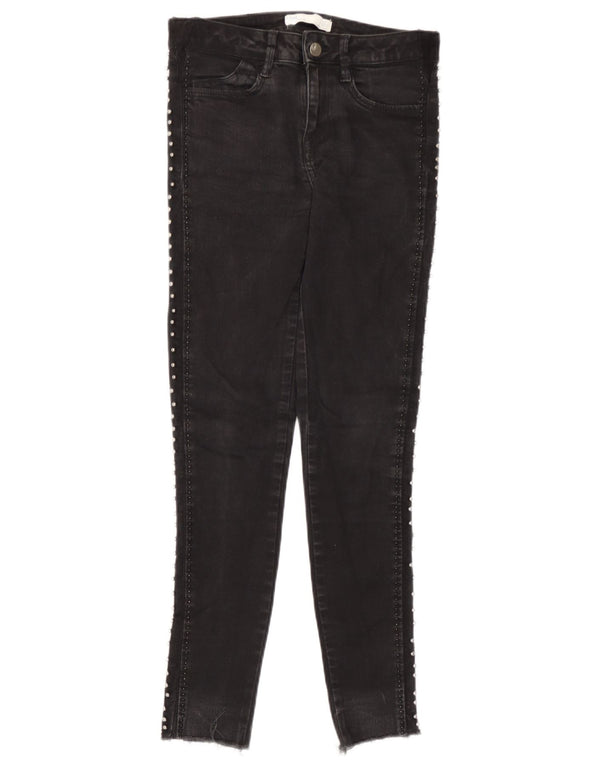 Женские джинсы скинни Zara EU 34 2XS W26 L27 Серые пятнистые