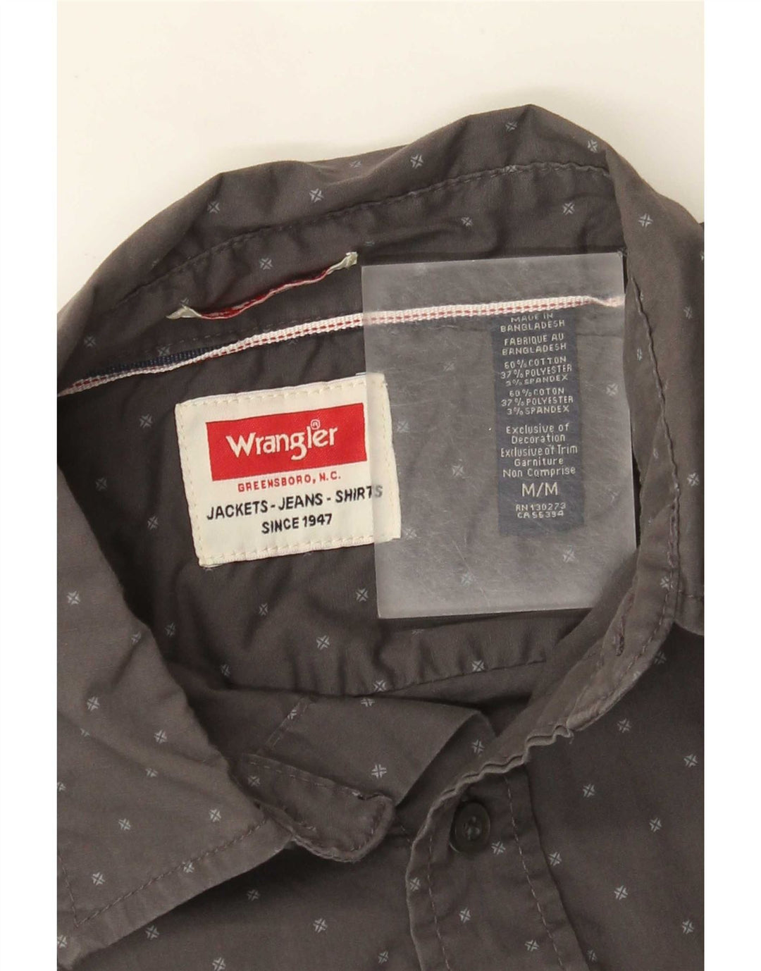 Мужская рубашка Wrangler среднего серого цвета в пятнистый хлопок