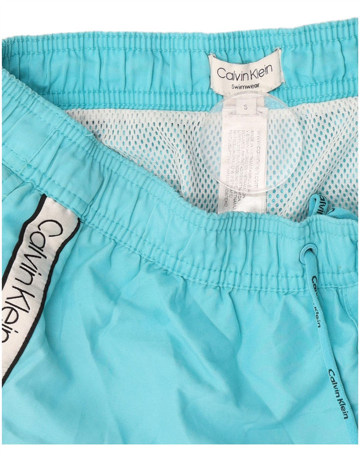 Calvin Klein Мужские шорты для плавания с рисунком, маленькие синие, полиэстер с цветными блоками
