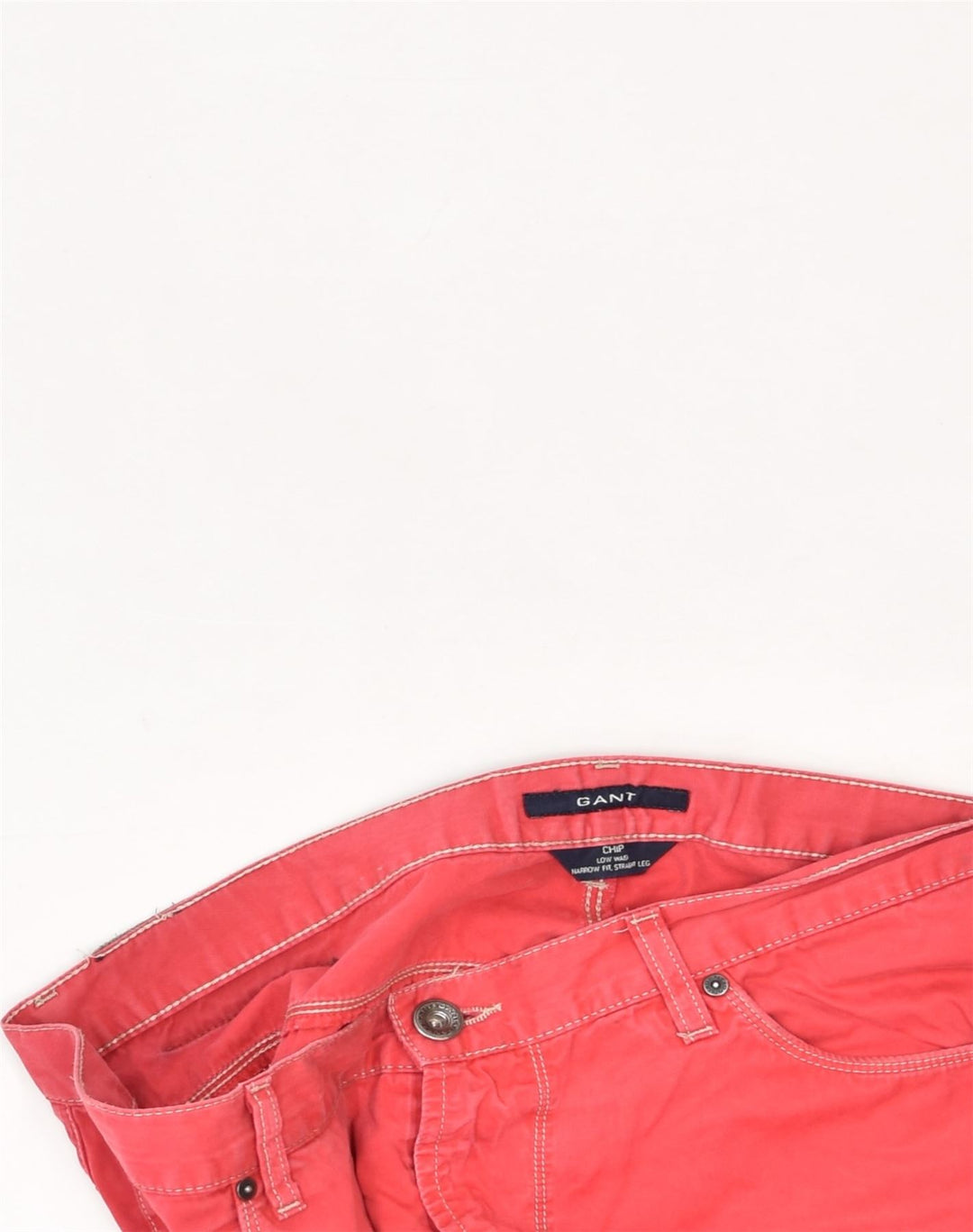 GANT Womens Low Waist Casual Trousers W36 L36 Red Cotton | Vintage | Thrift | Second-Hand | Used Clothing | Messina Hembry 
