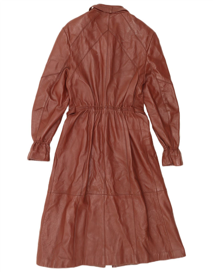 Винтажное женское кожаное пальто IT 44 Medium Brown Leather