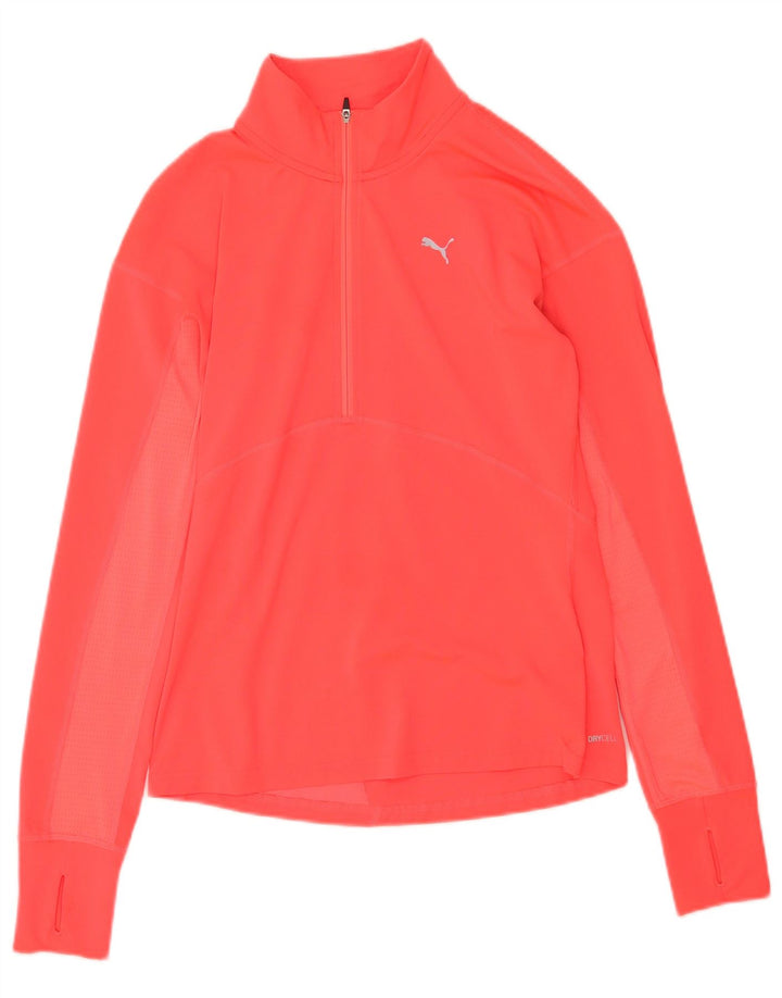 Мужской пуловер для бега Puma с воротником на молнии, спортивный костюм, маленький розовый полиэстер