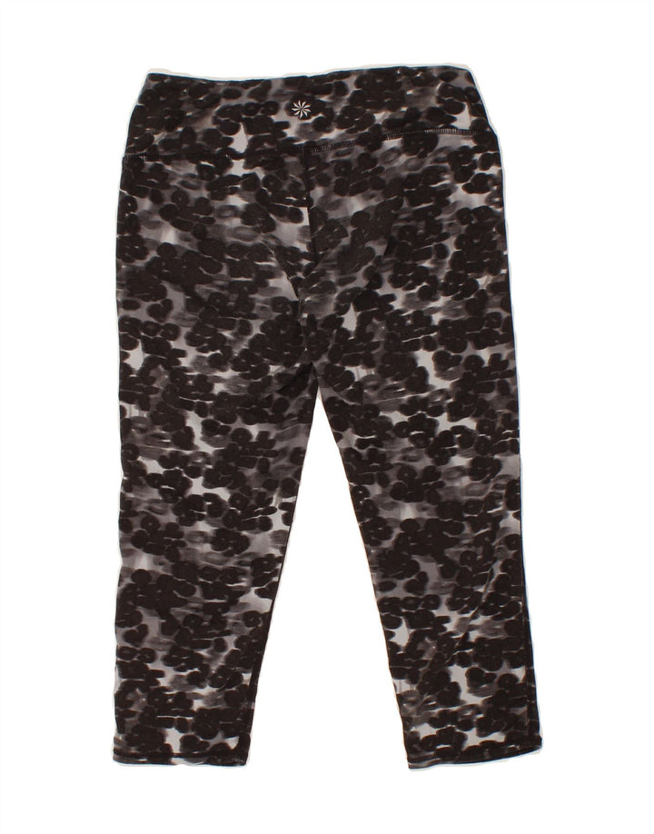 ATHLETA Womens Abstract Pattern Capri Leggings UK 10 Small  Grey Floral Vintage Athleta and Second-Hand Athleta from Messina Hembry 