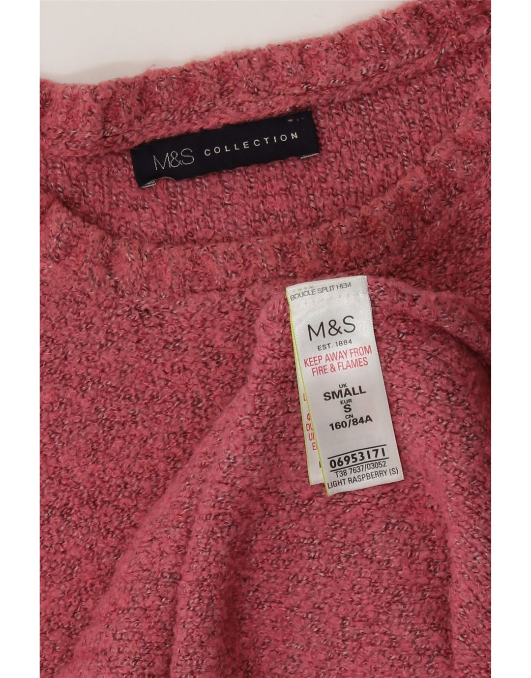 Женский свободный джемпер с вырезом «лодочка» Marks & Spencer, Великобритания, 10, маленький розовый
