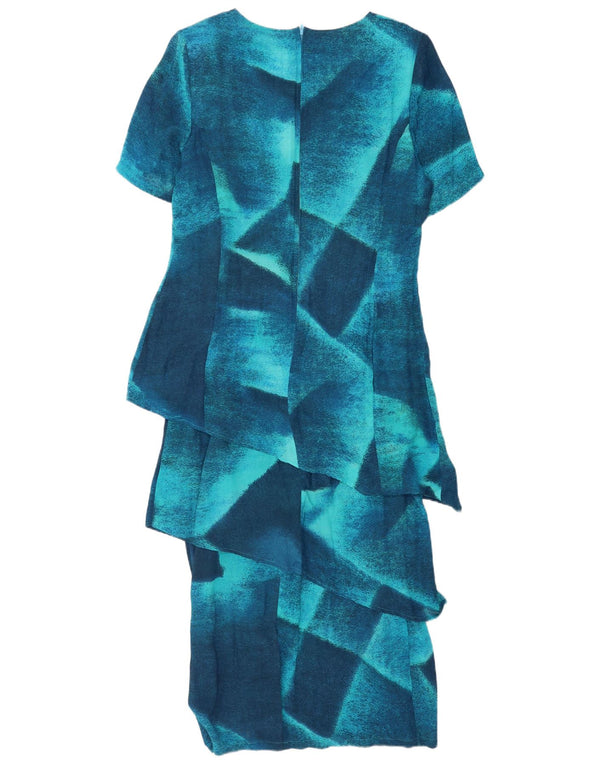 Женское платье макси с баской Vicini с рукавом 1/2, Великобритания, 18 XL, синее с цветными блоками