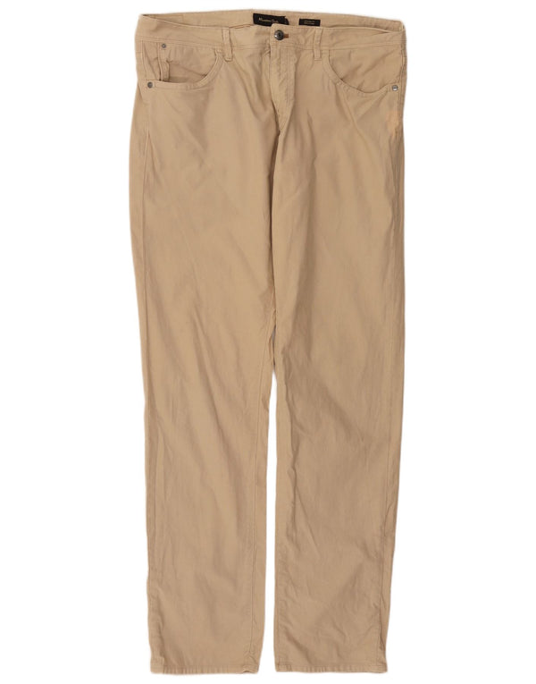Мужские прямые повседневные брюки MASSIMO DUTTI EU 44, большие W34 L33, бежевые