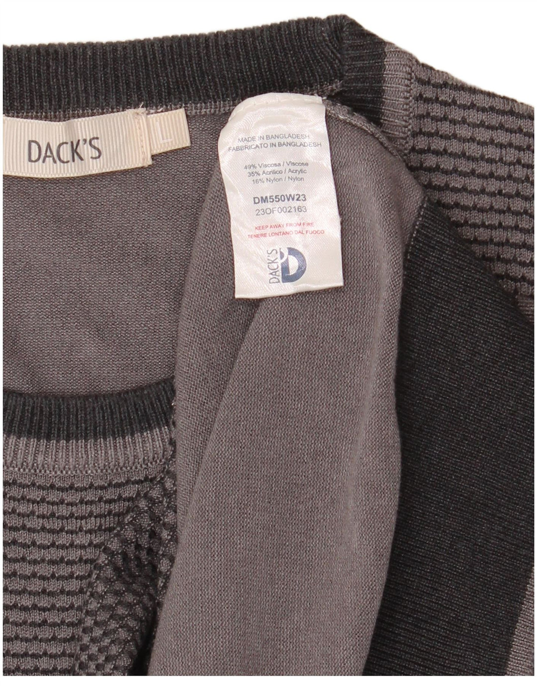 Мужской джемпер с круглым вырезом DACK'S, большой серый вискоза с цветными блоками
