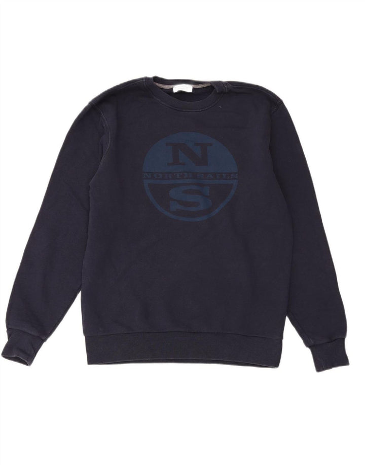 NORTH SAILS Mens Graphic Sweatshirt Jumper Medium Navy Blue Cotton