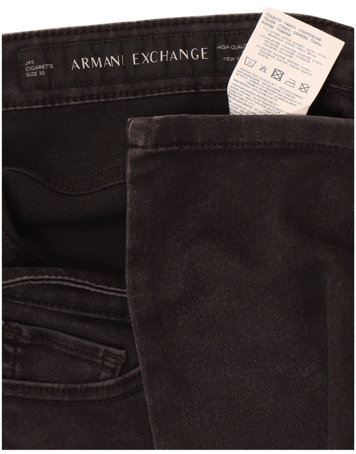 Женские узкие джинсы Armani Jeans W30 L28, черный хлопок