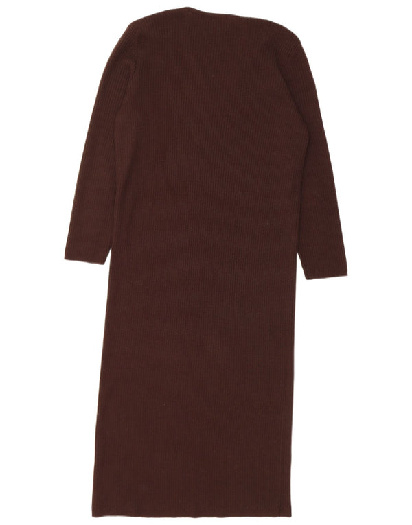 Женское платье-джемпер Luisa Spagnoli UK 12, средний коричневый из натуральной шерсти