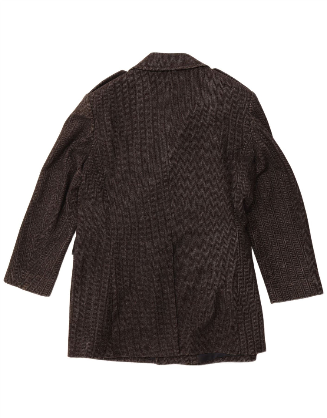 Мужское полупальто JAEGER UK 42 XL, серое, с узором «елочка», шерсть