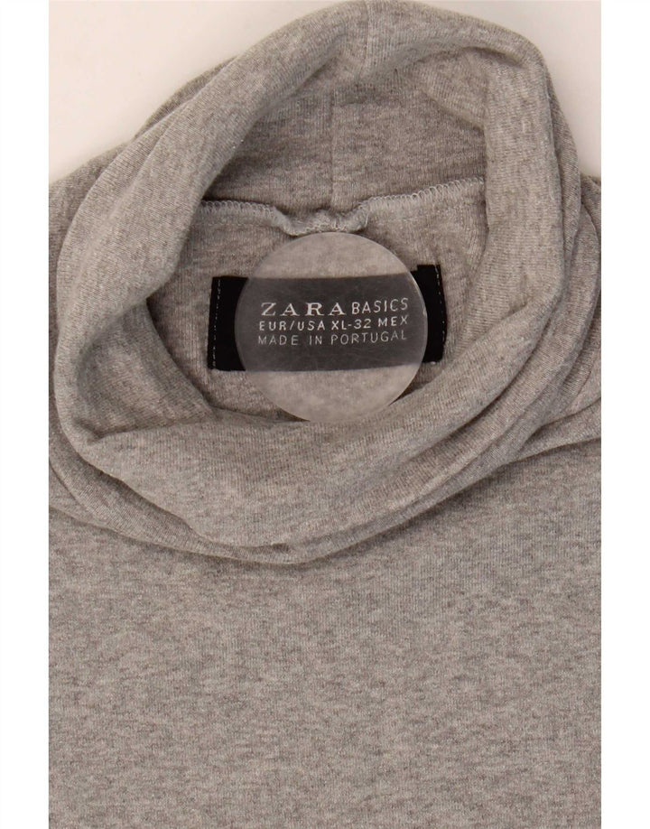 Женская футболка Zara Top UK 18 XL Серая