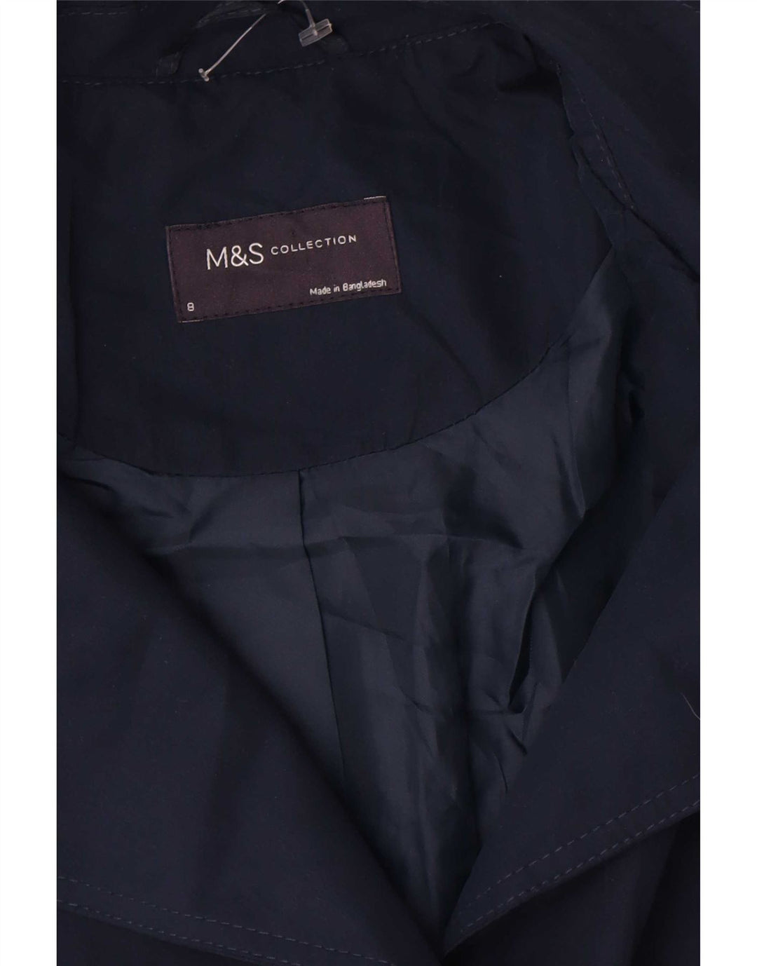Женский тренч Marks & Spencer UK 8, маленький темно-синий, полиэстер