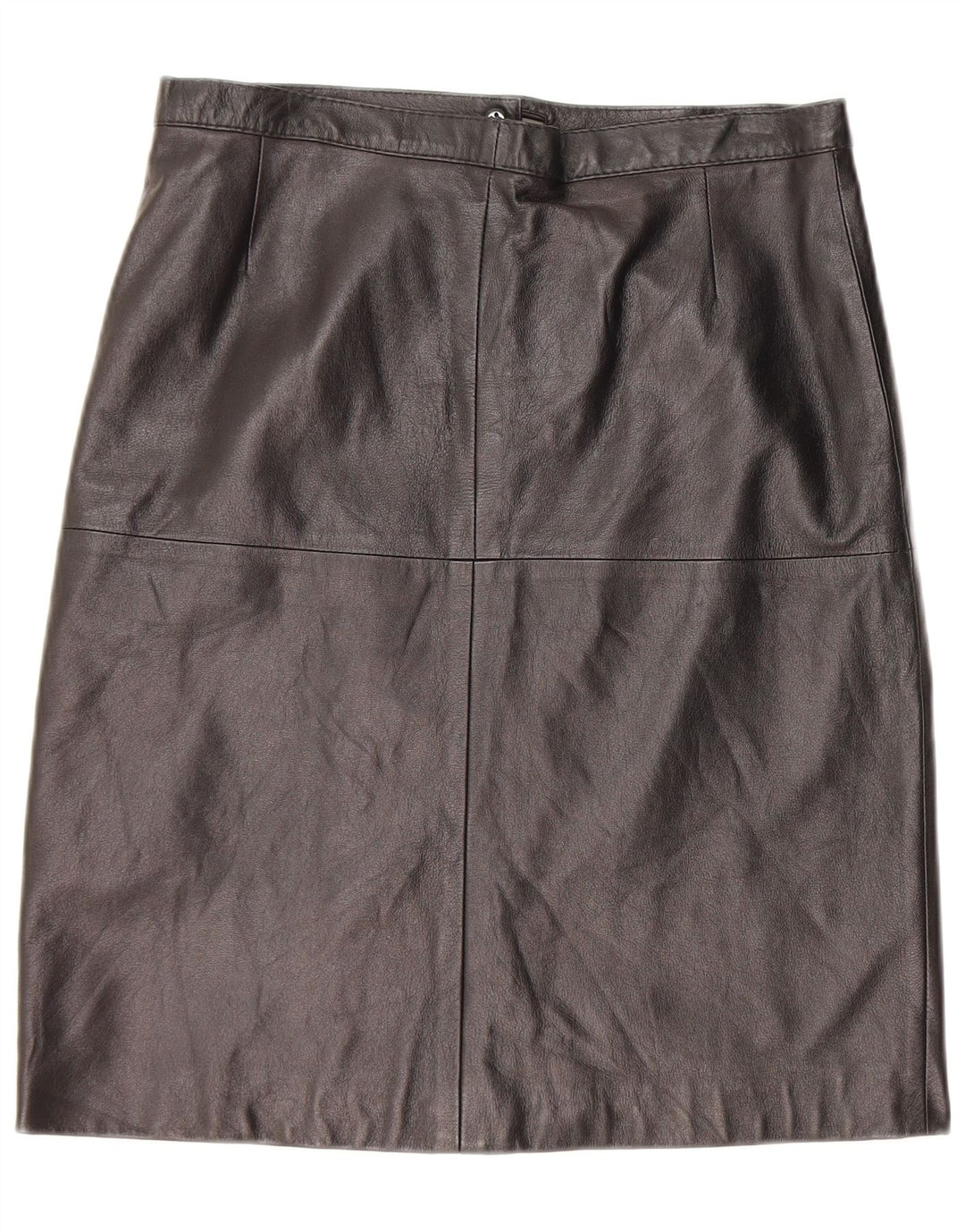 Винтажная женская кожаная юбка W30, черная кожа среднего размера