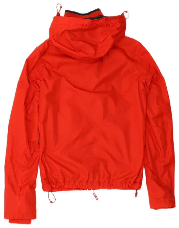 SUPERDRY Женская дождевик с капюшоном и графикой UK 6 XS Красный Полиэстер