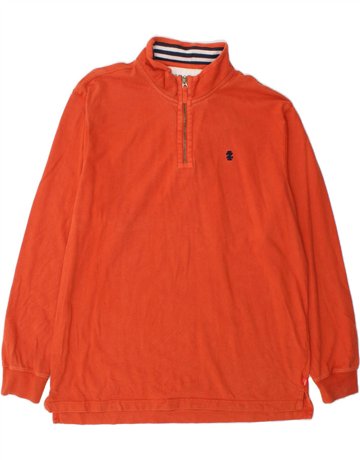 IZOD Mens Zip Neck Sweatshirt Jumper XL Orange Cotton Vintage Izod and Second-Hand Izod from Messina Hembry 
