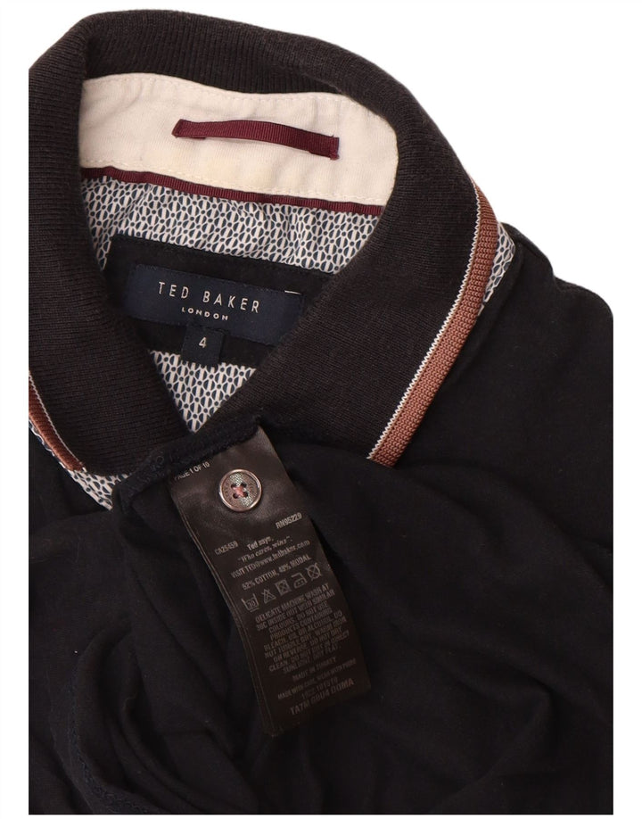 Мужская рубашка-поло Ted Baker, размер 4, большая черная хлопковая