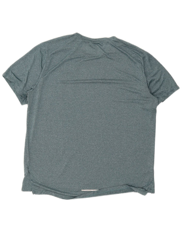 Мужская футболка для бега Nike Top XL, зеленый полиэстер с крапинками, спортивная