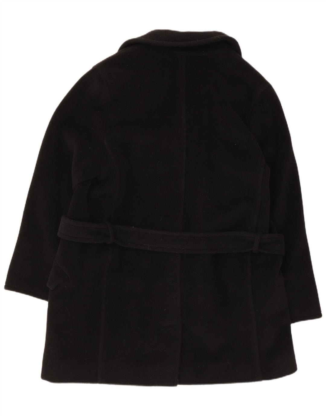 Женское двубортное пальто Marella UK 14, средний черный из натуральной шерсти