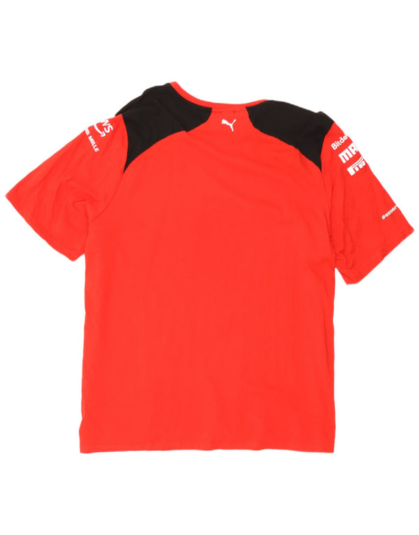 Мужская футболка Puma Ferrari с рисунком Top 2XL, красный хлопок с цветными блоками