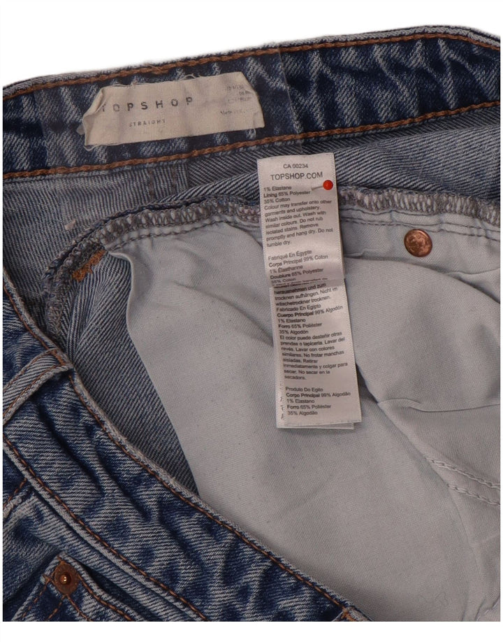 Женские прямые джинсы Topshop W30 L26 синие из полиэстера