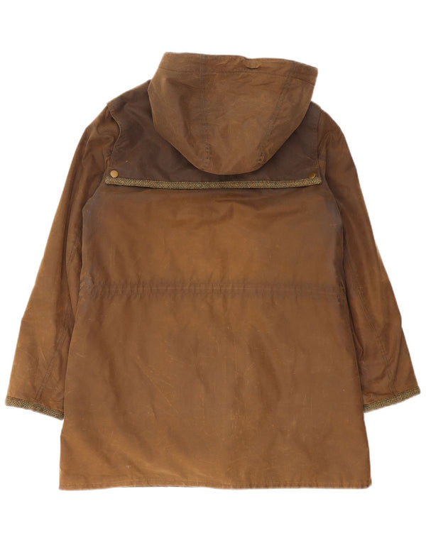 Женская куртка Barbour из вощеного хлопка с капюшоном UK 12, средний коричневый хлопок