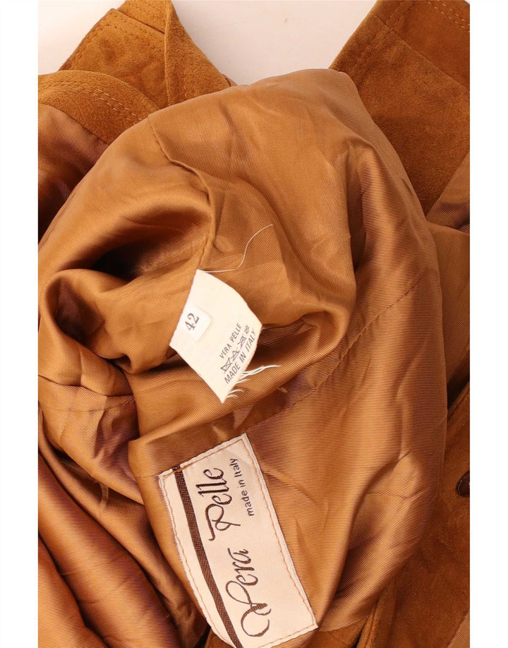 Винтажная женская замшевая куртка IT 42 Medium Brown Leather