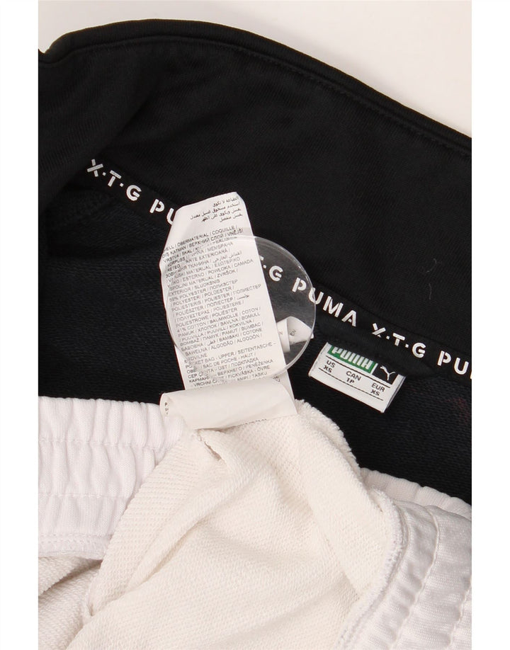 Женский укороченный спортивный костюм большого размера Puma UK 6 XS, черный с цветными блоками